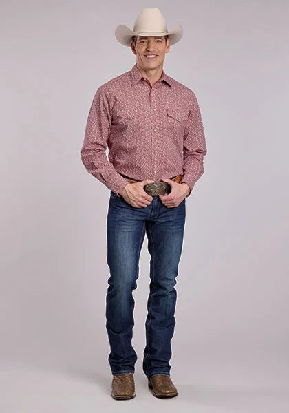 Roper 2896 Floral Print (Red) - Men's Western Shirt
