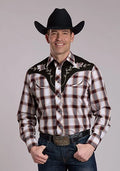 Roper 3279 Plaid (Wine/Black/Tan) - Men's Western Shirt