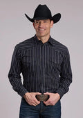 Roper 3126 Striped (Black/White) - Men's Western Shirt