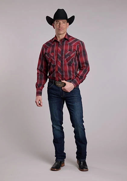 Roper 3275 Plaid (Red/Black) - Men's Western Shirt