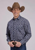 Roper 2900 Pointed Plaid (Navy) - Men's Western Shirt