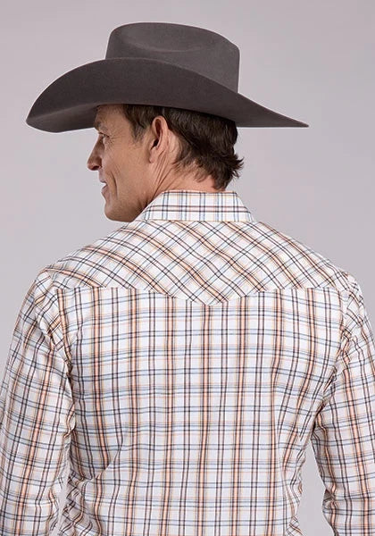 Roper 2902 Orange Plaid (Cream) - Men's Western Shirt