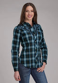 Roper 2128 Windowpane Plaid (Blue) - Women's Western Shirt