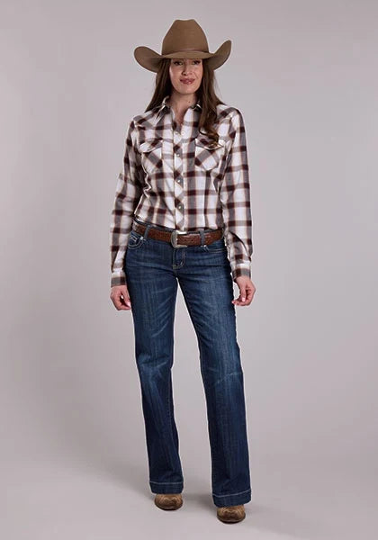 Roper 3279 Plaid (Wine/Black/Tan) - Women's Western Shirt