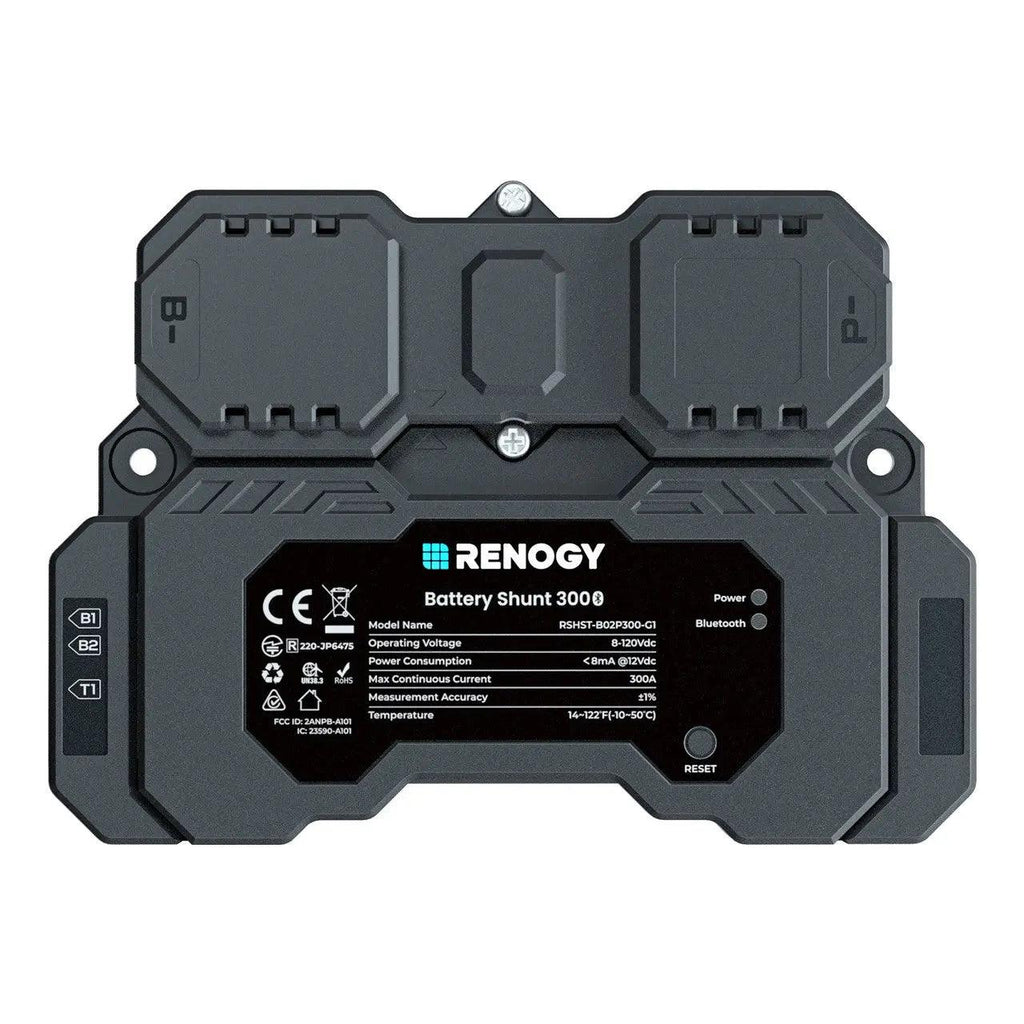 Renogy Battery Shunt 300 Smart Battery Monitor for SOC, Voltage & Current Tracking
