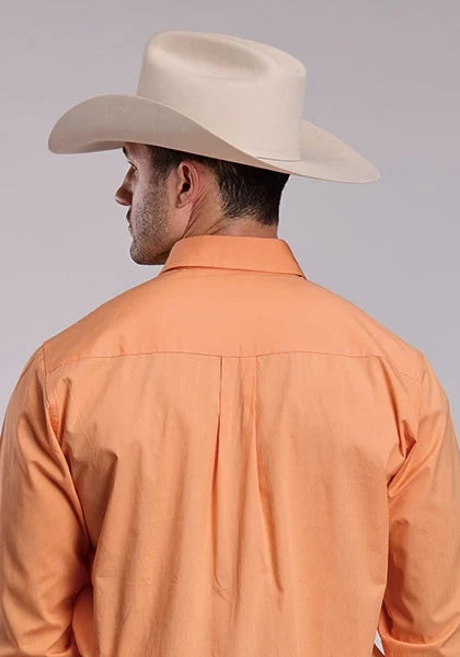 Roper 2924 Solid Poplin (Orange) - Men's Western Shirt