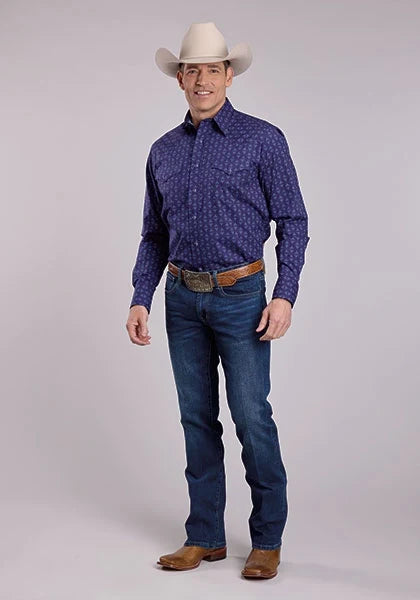 Roper 2827 Aztec Print (Navy) - Men's Western Shirt