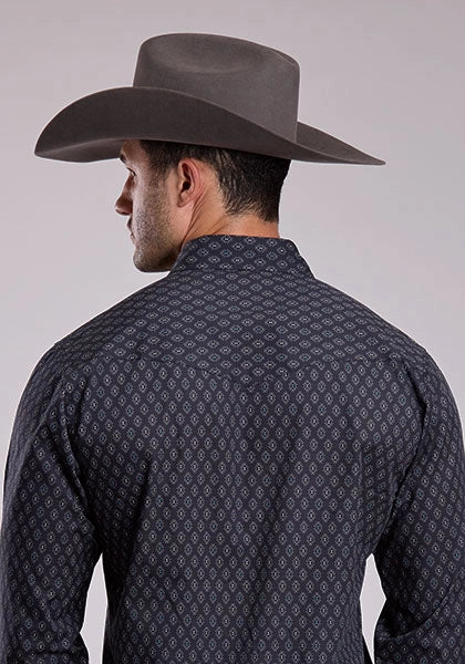 Roper 2831 Hatched Diamonds (Grey) - Men's Western Shirt
