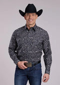 Roper 2836 Archive Paisley (Black) - Men's Western Shirt