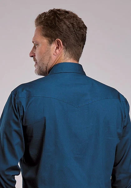 Roper 2981 Solid Poplin (Navy) - Men's Western Shirt