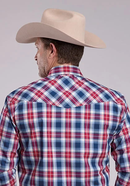 Roper 2888 American Plaid (Blue) - Men's Western Shirt