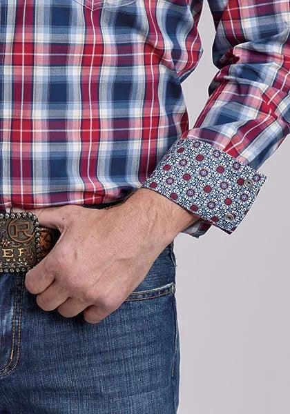 Roper 2888 American Plaid (Blue) - Men's Western Shirt