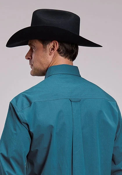Roper 3242 Black Snaps (Teal) - Men's Western Shirt