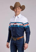 Roper 2847 Sunset Border (Navy) - Men's Western Shirt