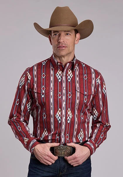 Roper 3052 Vintage Stripe (Rust) - Men's Western Shirt