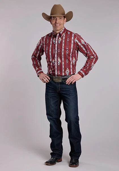Roper 3052 Vintage Stripe (Rust) - Men's Western Shirt