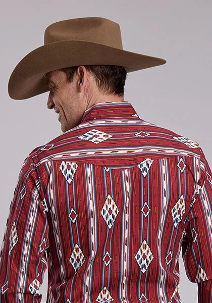Roper 3052 Vintage Stripe (Rust) - Men's Western Shirt