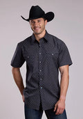 Roper 2831 Aztec Print (Grey) - Men's Short Sleeve Western Shirt