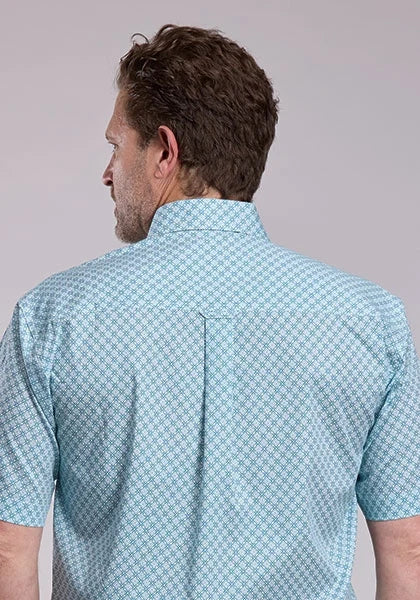 Roper 2893 Four Point Foulard (Teal) - Men's Short Sleeve Shirt