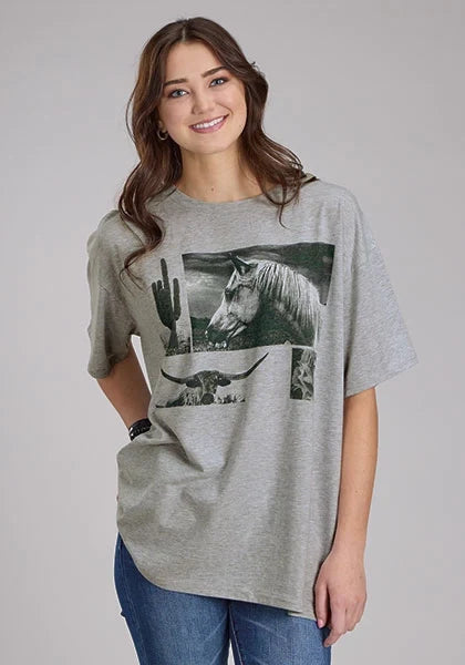 Roper 2343 Desert Blocks (Grey) - Women's T-Shirt