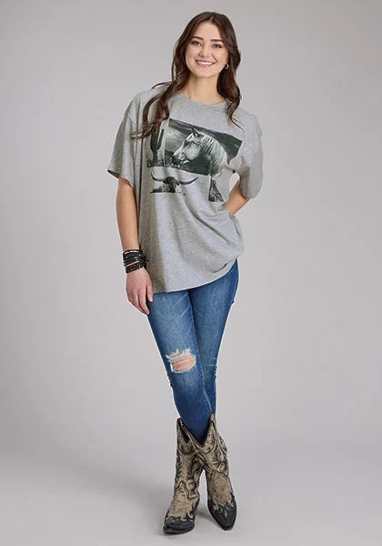 Roper 2343 Desert Blocks (Grey) - Women's T-Shirt
