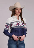 Roper 3175 Border Print (Navy) - Women's Western Shirt