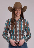 Roper 3176 Vintage Stripes (Brown) - Women's Western Shirt