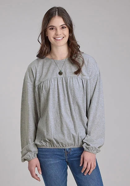 Roper 2362 Jersey Knit (Grey) - Women's Western Blouse