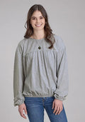 Roper 2362 Jersey Knit (Grey) - Women's Western Blouse
