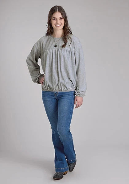 Roper 2362 Jersey Knit (Grey) - Women's Western Blouse