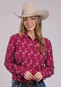 Roper 2841 Raspberry Ikat (Red) - Women's Western Shirt
