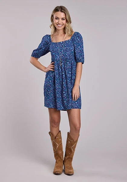 Roper 2856 Aztec Diamonds (Blue) - Women's Dress
