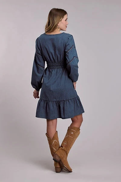 Roper 3249 Long Sleeve (Blue) - Women's Denim Dress