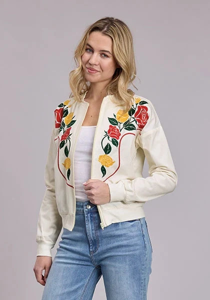 Roper 3199 Rose Knit (Cream) - Women's Bomber Jacket