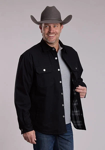 Roper 3345 Solid (Black) - Men's Canvas Shirt Jacket