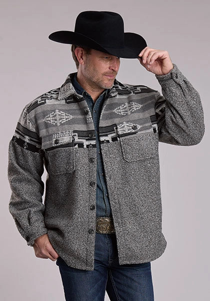 Roper 3304 Provence Weave (Grey) - Men's Shirt Jacket