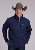 Roper 3418 Windowpane Fleece (Navy) - Men's Softshell Jacket