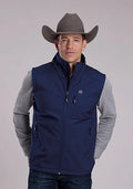 Roper 3148 Windowpane (Navy) - Men's Softshell Vest