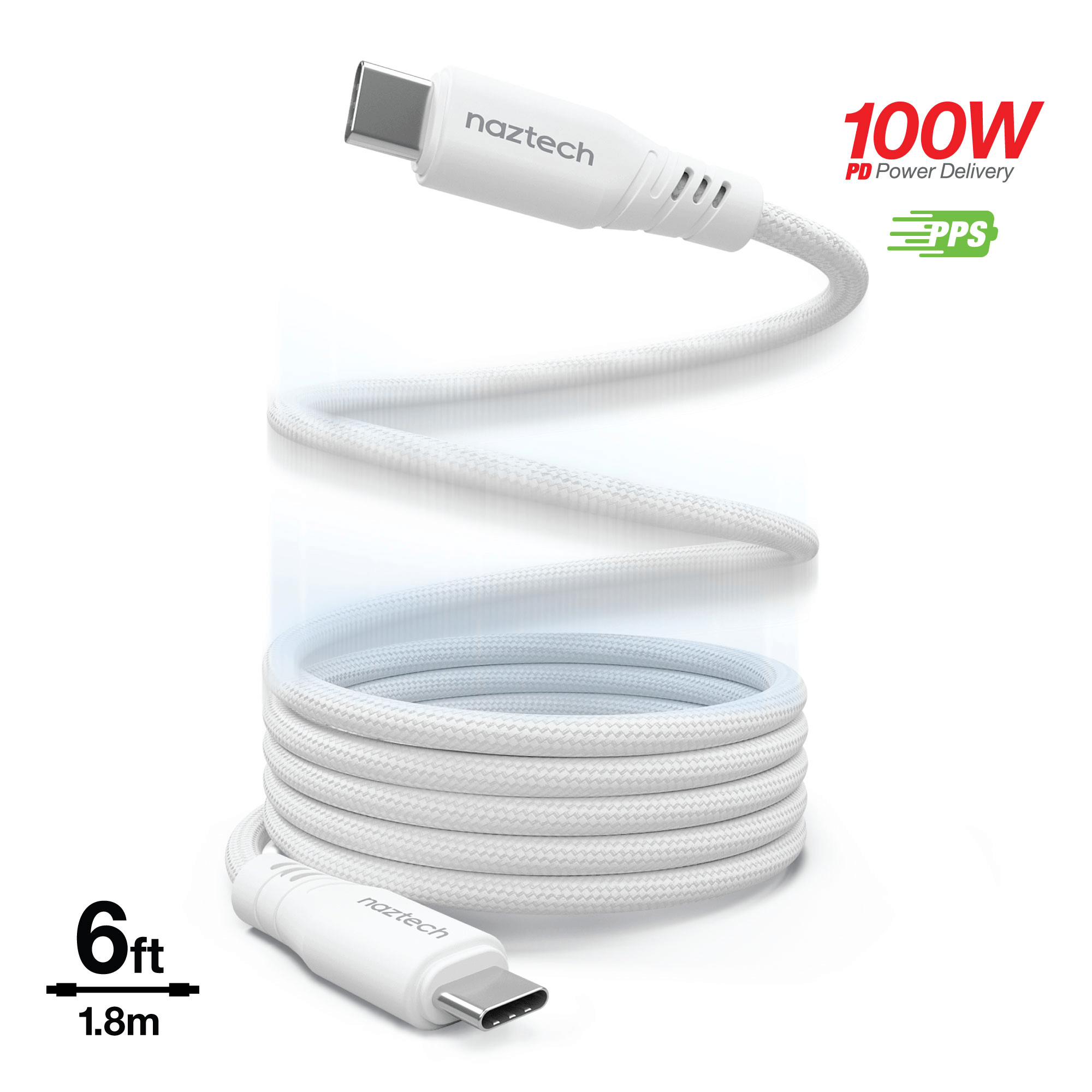 Naztech REcoil USB-C to USB-C Magnetic Cable 6ft