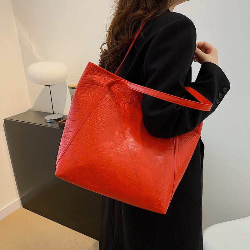 Retro PU Leather Tote Bag – Large Capacity Underarm Shoulder Bag | 8 Colors