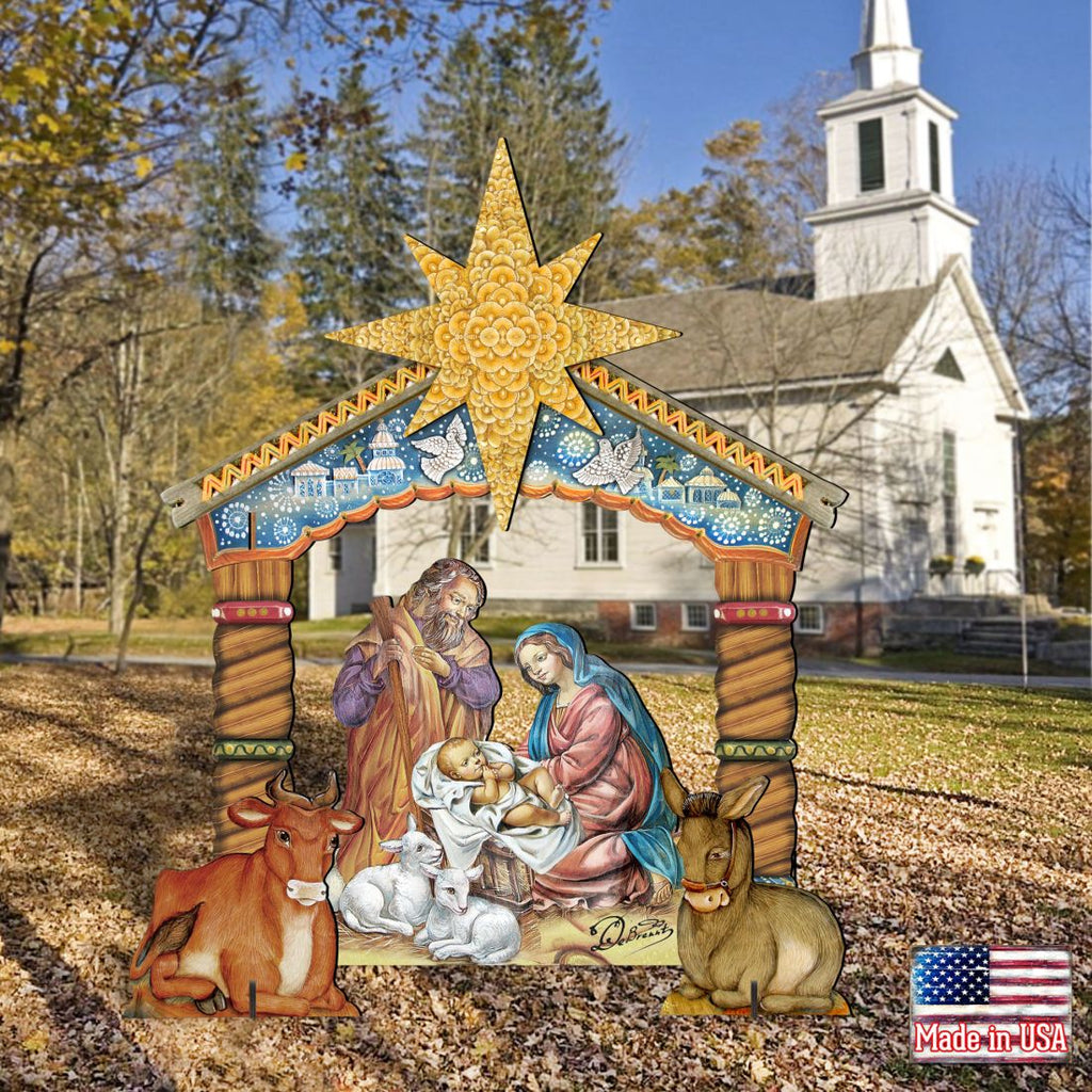 Holy Family Outdoor Nativity Set by G. DeBrekht - Nativity Holiday Decor - 8114030FS