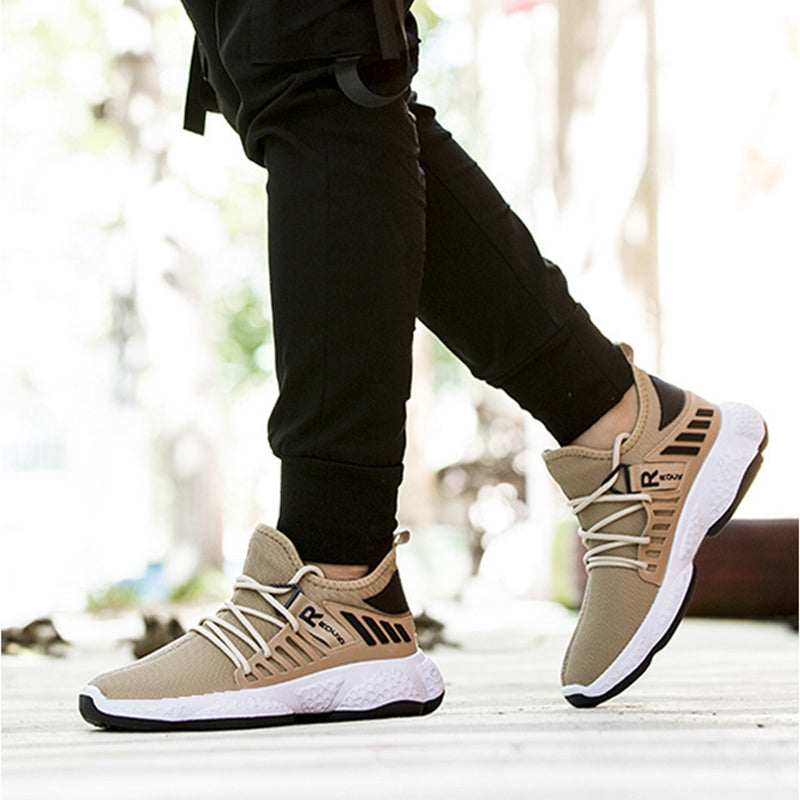 Men's Breathable Fly-Knit Mesh Sneakers – Lightweight Casual Sports Shoes