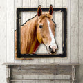 Brown Horse Head in Frame Wall Decor by G. DeBrekht - Nature Wildlife Decor  - G98160