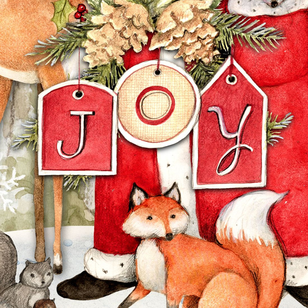 Woodland Frosty Santa Outdoor Christmas Scene by Susan Winget - Christmas Santa Snowman Decor - 8471105F-SW