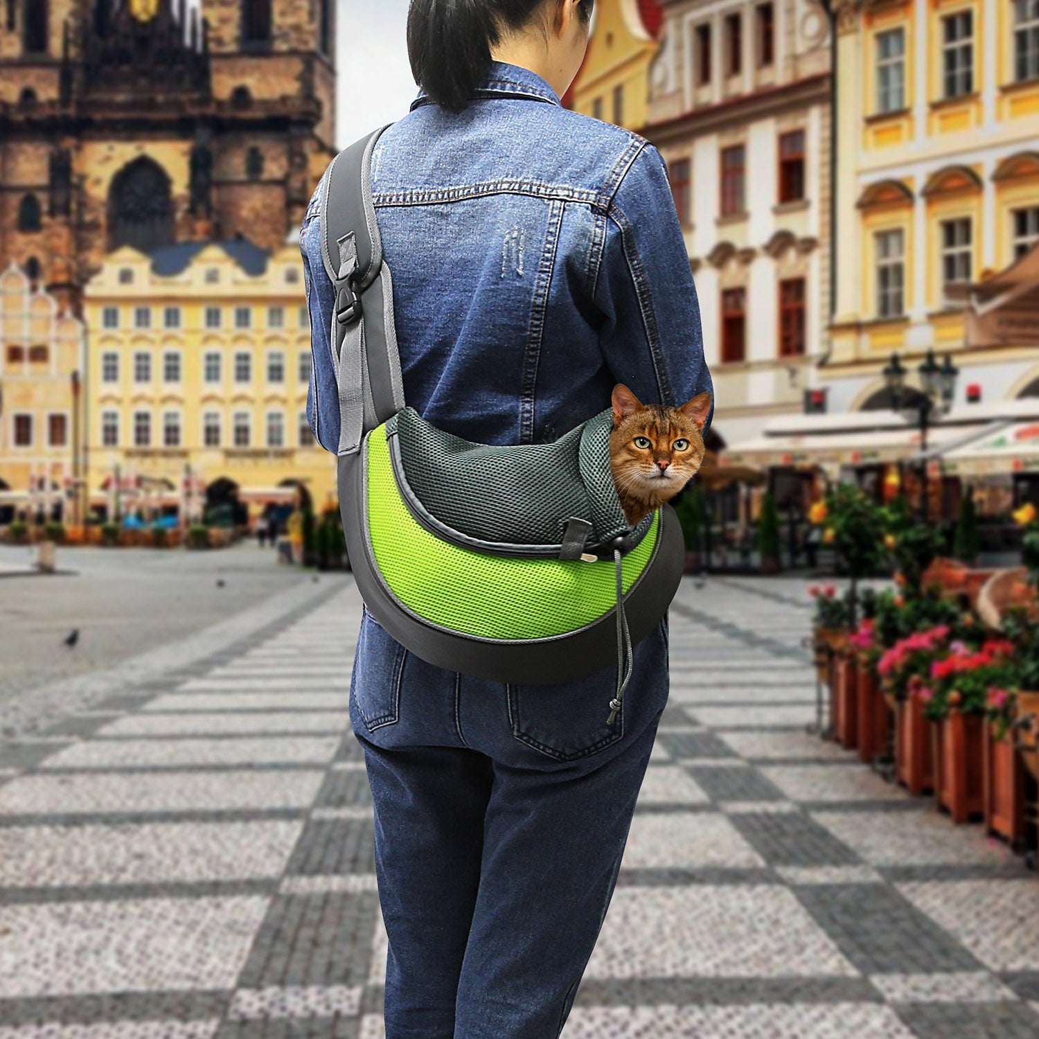Pet Carrier for Dogs Cats Hand Free Sling Adjustable Padded Strap Tote Bag Breathable Shoulder Bag Carrying Small Dog Cat
