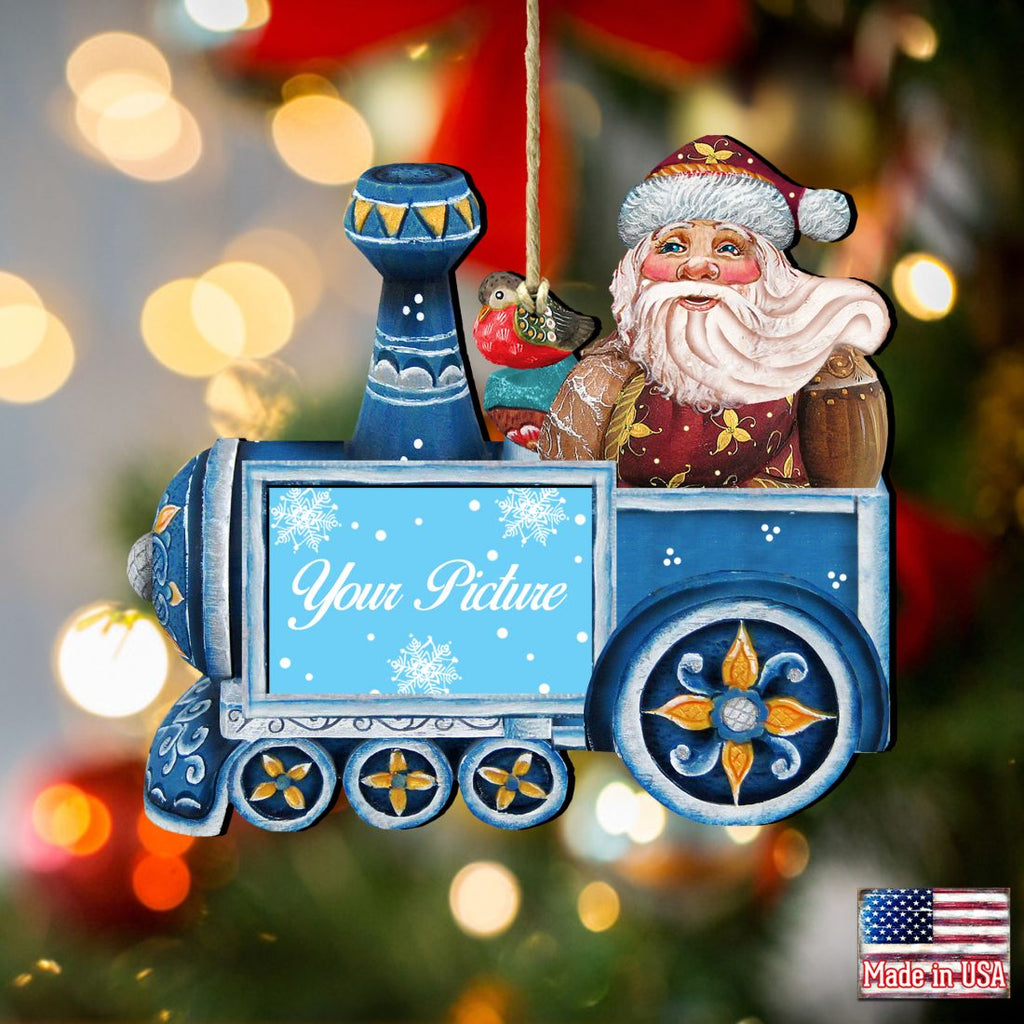 Train Ride Christmas Picture Frame Ornaments - Ornament for Photo - Christmas Santa Snowman Decor - 8129211PF