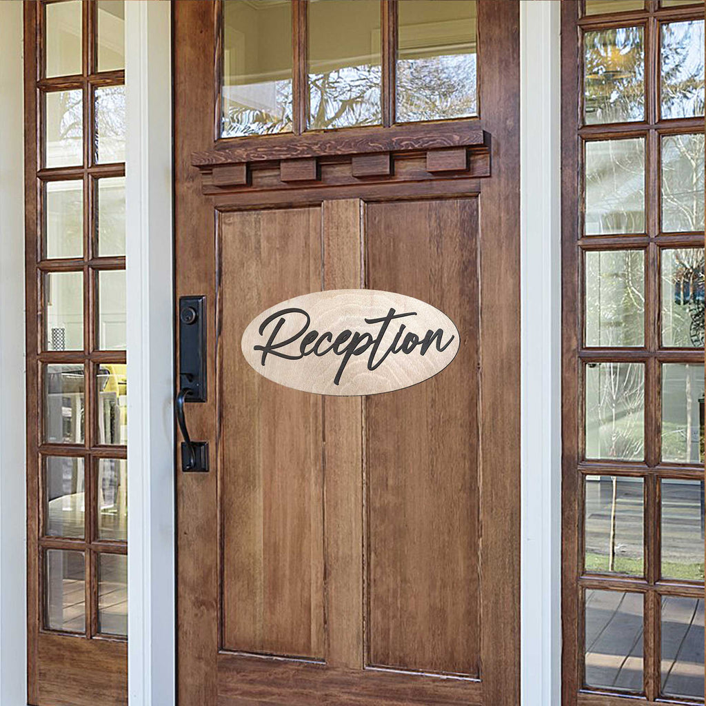 Reception sign, Front desk sign, Business sign, Made in the USA sign, Made from wood - 320333