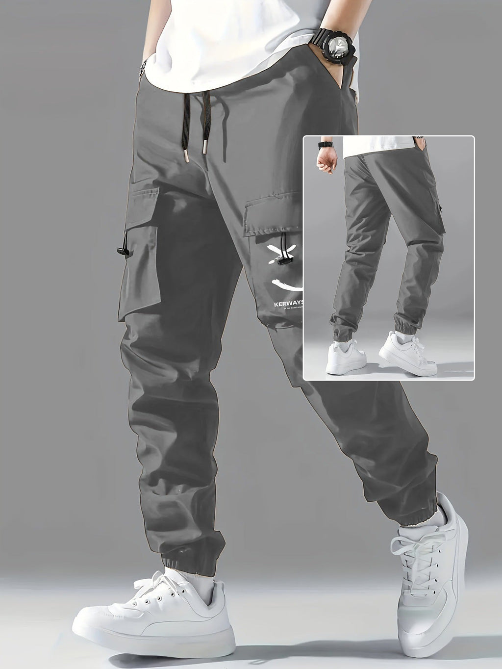 Men's Straight-Leg Ankle-Tied Work Pants