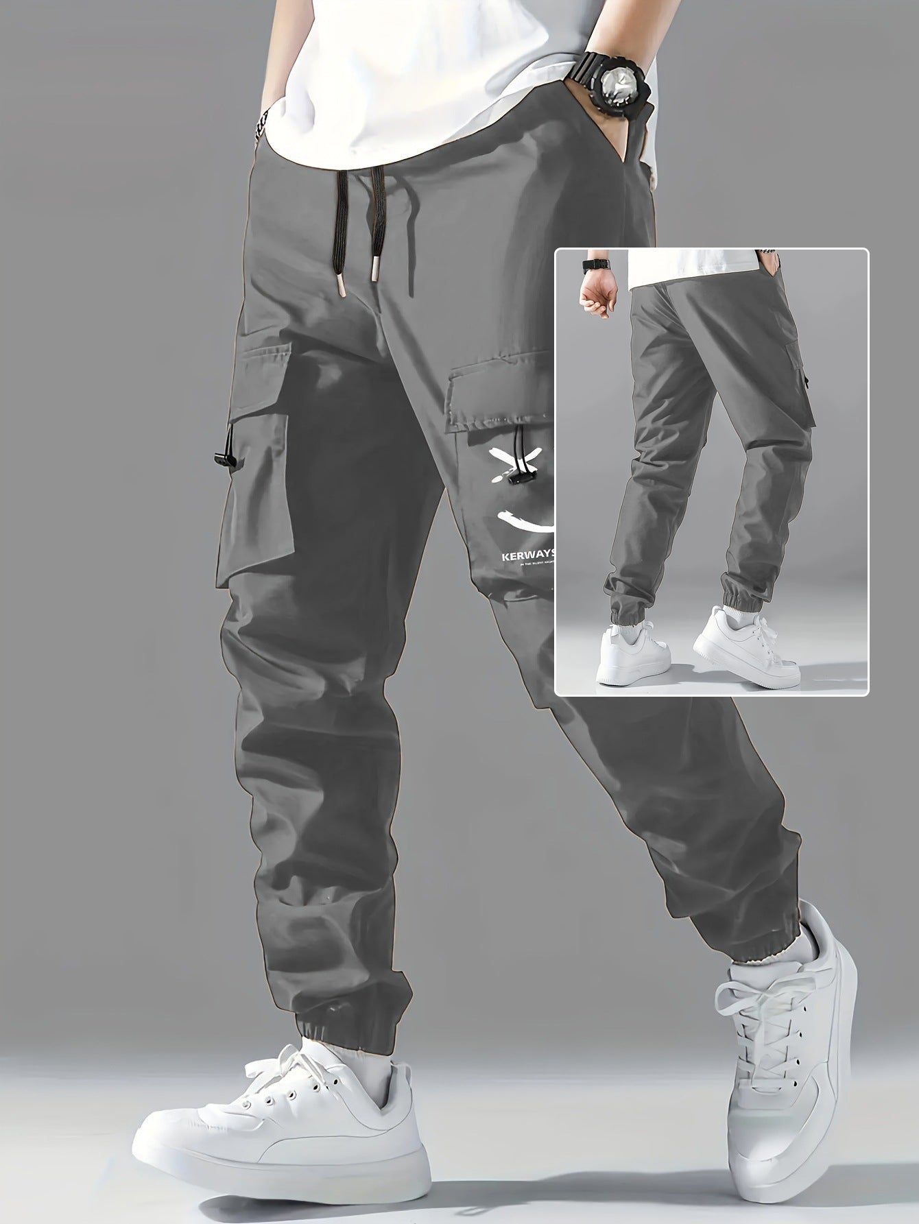 Men's Straight-Leg Ankle-Tied Work Pants