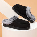 Unisex Plaid Fleece-Lined Slippers – Non-Slip Thickened Indoor Outdoor Shoes | EU 40–49